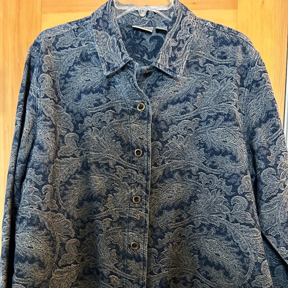 Chico's printed denim jacket - SZ 3